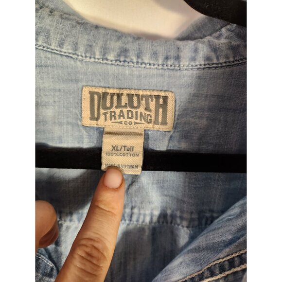 Vintage Duluth Mens Shirt Denim Button Up Y2K Gumpcore Casual  XL Tall - Picture 2 of 5
